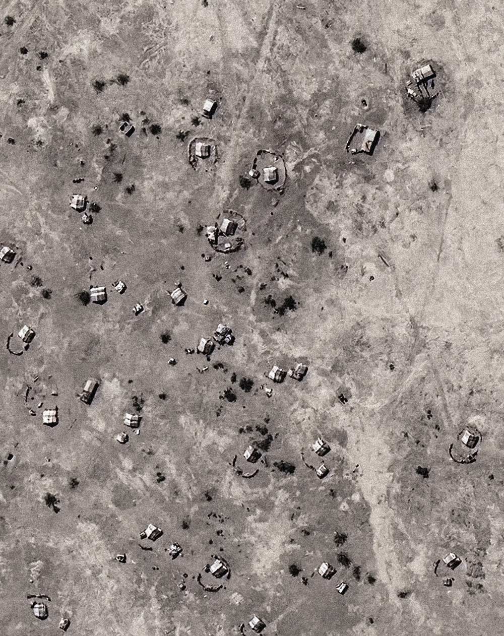 Nomadic Beja settlement with tents in the Nubian Desert, Sudan, Kassala Region