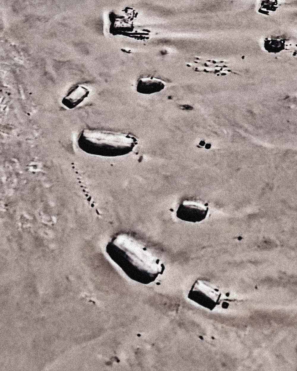 Nomadic Toubou settlement with tents in the Sahara, Chad, Borkou Region